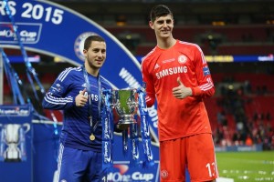 Eden Hazard dan Thibaut Courtois